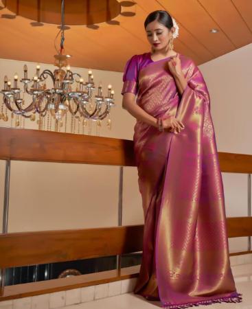 Picture of Appealing Wine Silk Saree