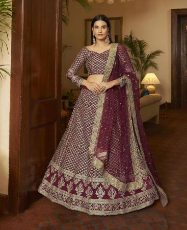 Picture of Lovely Maroon Lehenga Choli