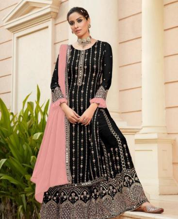 Picture of Nice Black Straight Cut Salwar Kameez