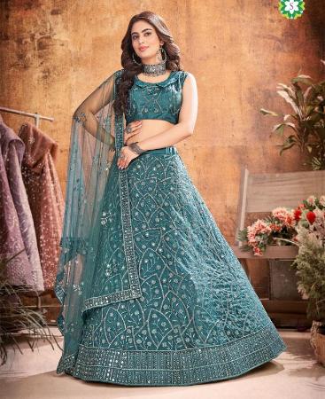 Picture of Magnificent Dark Rama Lehenga Choli