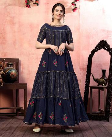 Picture of Resplendent Navy Party Wear Gown