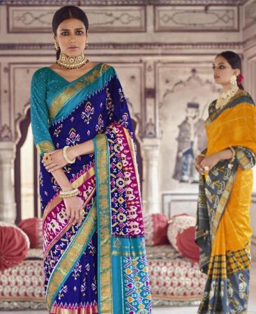 Picture of Beautiful Blue Silk Saree