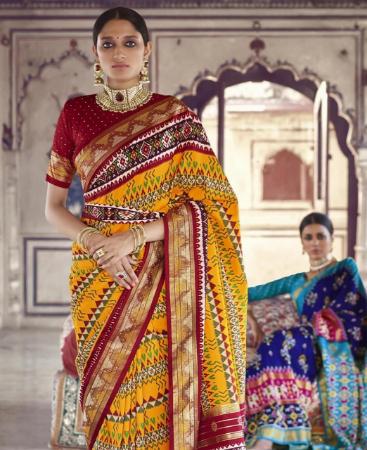 Picture of Appealing Yellow Silk Saree