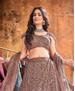 Picture of Bewitching Dark Brown Lehenga Choli