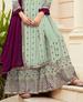 Picture of Elegant Sky Blue Straight Cut Salwar Kameez