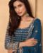 Picture of Pretty Teal Blue Straight Cut Salwar Kameez