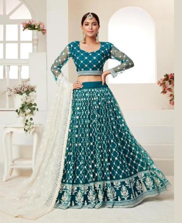 Picture of Charming Teal Green Lehenga Choli