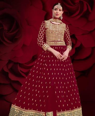 Picture of Grand Maroon Anarkali Salwar Kameez