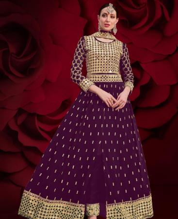 Picture of Delightful Purple Anarkali Salwar Kameez