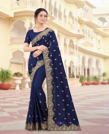 Picture of Delightful Nevy Blue Casual Saree