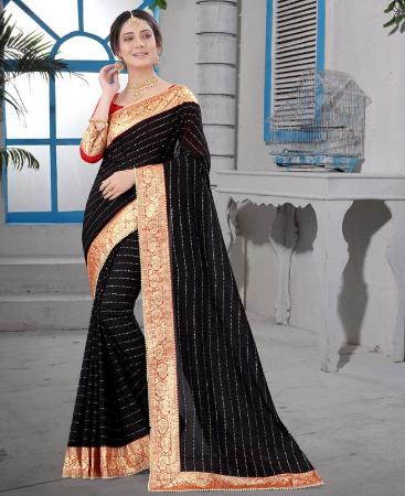 Picture of Excellent Black Casual Saree