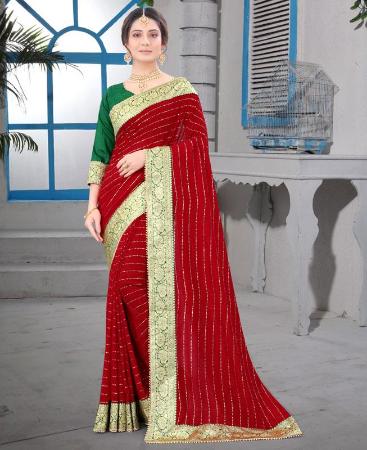 Picture of Delightful Red Casual Saree