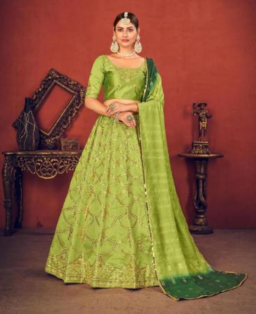 Picture of Amazing Floracance Green Lehenga Choli