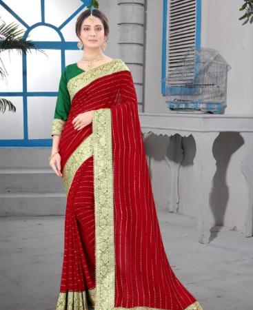 Picture of Amazing Red Casual Saree