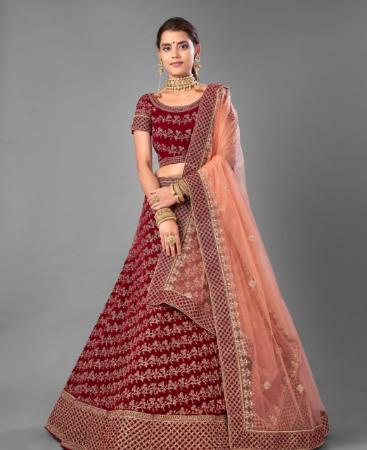 Picture of Excellent Maroon Lehenga Choli