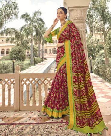 Picture of Charming Maroon Brasso Saree