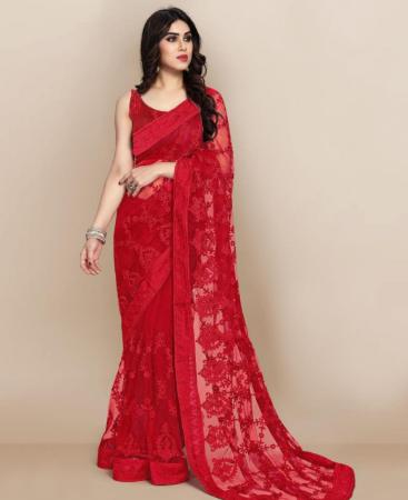 Picture of Enticing Red Casual Saree