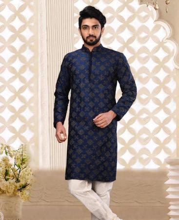 Picture of Delightful Navy Blue Kurtas