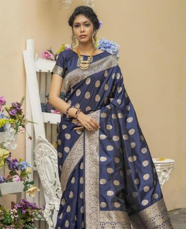 Picture of Appealing Mouse Grey Silk Saree