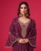 Picture of Stunning Purple Straight Cut Salwar Kameez