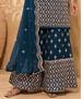 Picture of Pretty Teal Blue Straight Cut Salwar Kameez