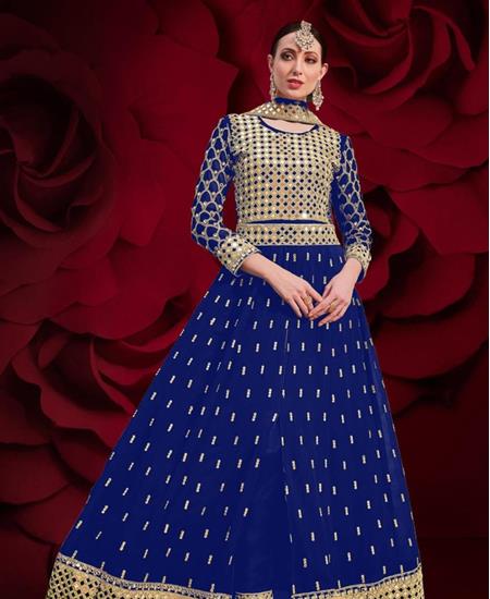 Picture of Shapely Blue Anarkali Salwar Kameez