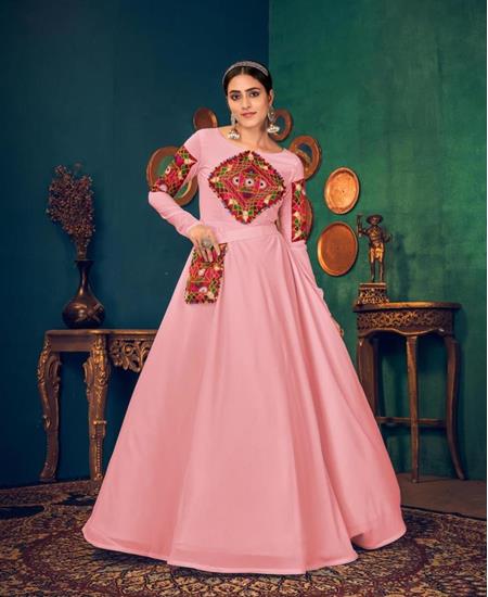 Picture of Shapely Pink Party Wear Gown