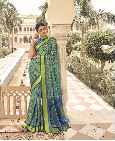 Picture of Stunning Blue Brasso Saree