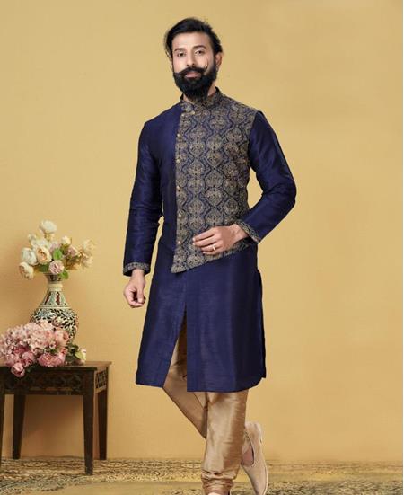 Picture of Exquisite Navy Blue Kurtas