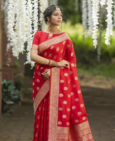 Picture of Graceful Red Silk Saree