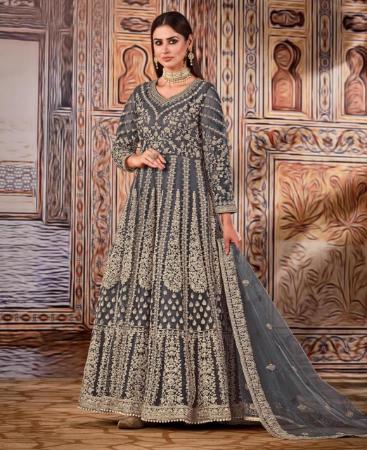 Picture of Admirable Grey Anarkali Salwar Kameez