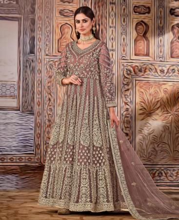 Picture of Pleasing Peach Anarkali Salwar Kameez