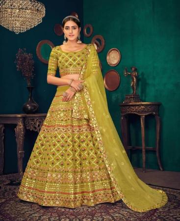 Picture of Excellent Green Lehenga Choli