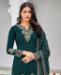 Picture of Admirable Teal Blue Straight Cut Salwar Kameez