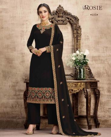 Picture of Graceful Black Straight Cut Salwar Kameez