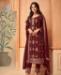 Picture of Stunning Maroon Straight Cut Salwar Kameez