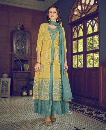 Picture of Superb Mustard Straight Cut Salwar Kameez