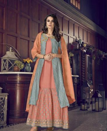 Picture of Appealing Grey Straight Cut Salwar Kameez