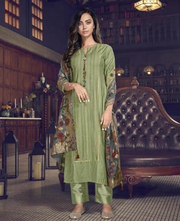 Picture of Well Formed Pista Straight Cut Salwar Kameez