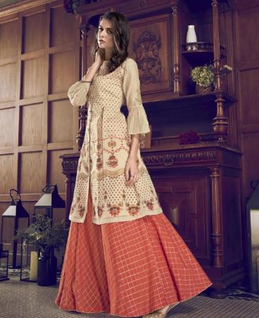 Picture of Admirable Cream Straight Cut Salwar Kameez