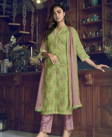 Picture of Amazing Green Straight Cut Salwar Kameez