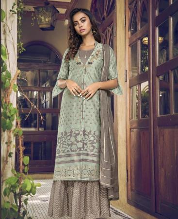 Picture of Pretty Blue Straight Cut Salwar Kameez