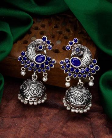 Picture of Excellent Silver & Blue Earrings