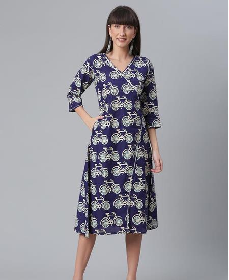 Picture of Delightful Nevy Blue Kurtis & Tunic