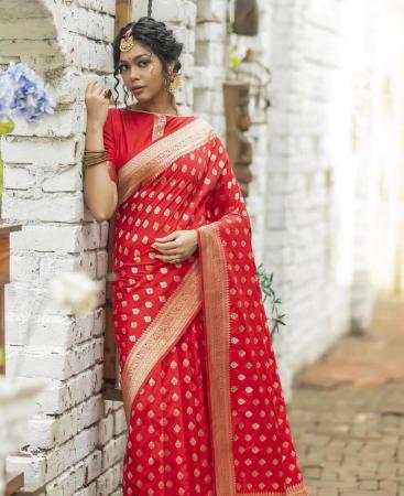 Picture of Marvelous Red Silk Saree