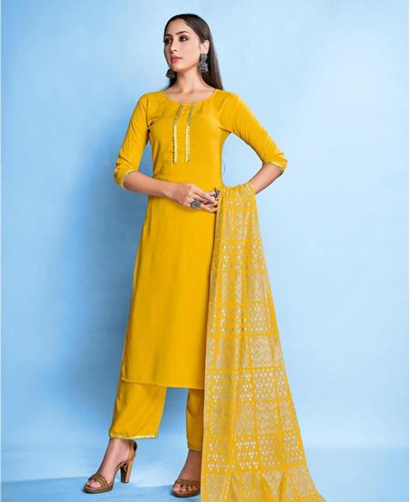 Picture of Alluring Yellow Readymade Salwar Kameez