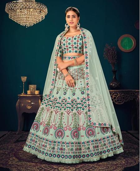 Picture of Superb Pista Lehenga Choli