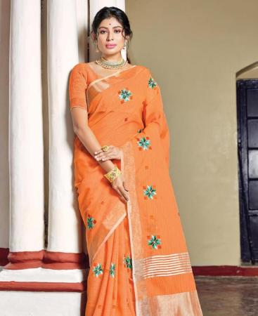 Picture of Splendid Orange Casual Saree