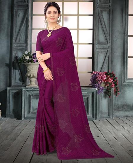 Picture of Magnificent Wine Designer Saree