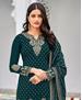 Picture of Admirable Teal Blue Straight Cut Salwar Kameez